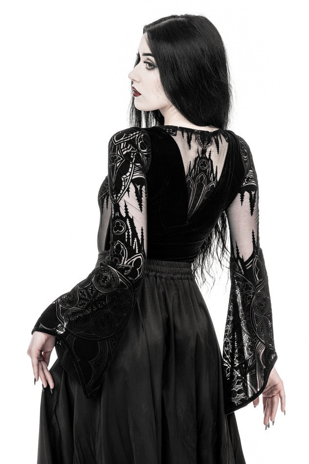 Gothic Chapel Bodysuit Vneck Gothic Bodysuit for the Cathedral-Core lovers