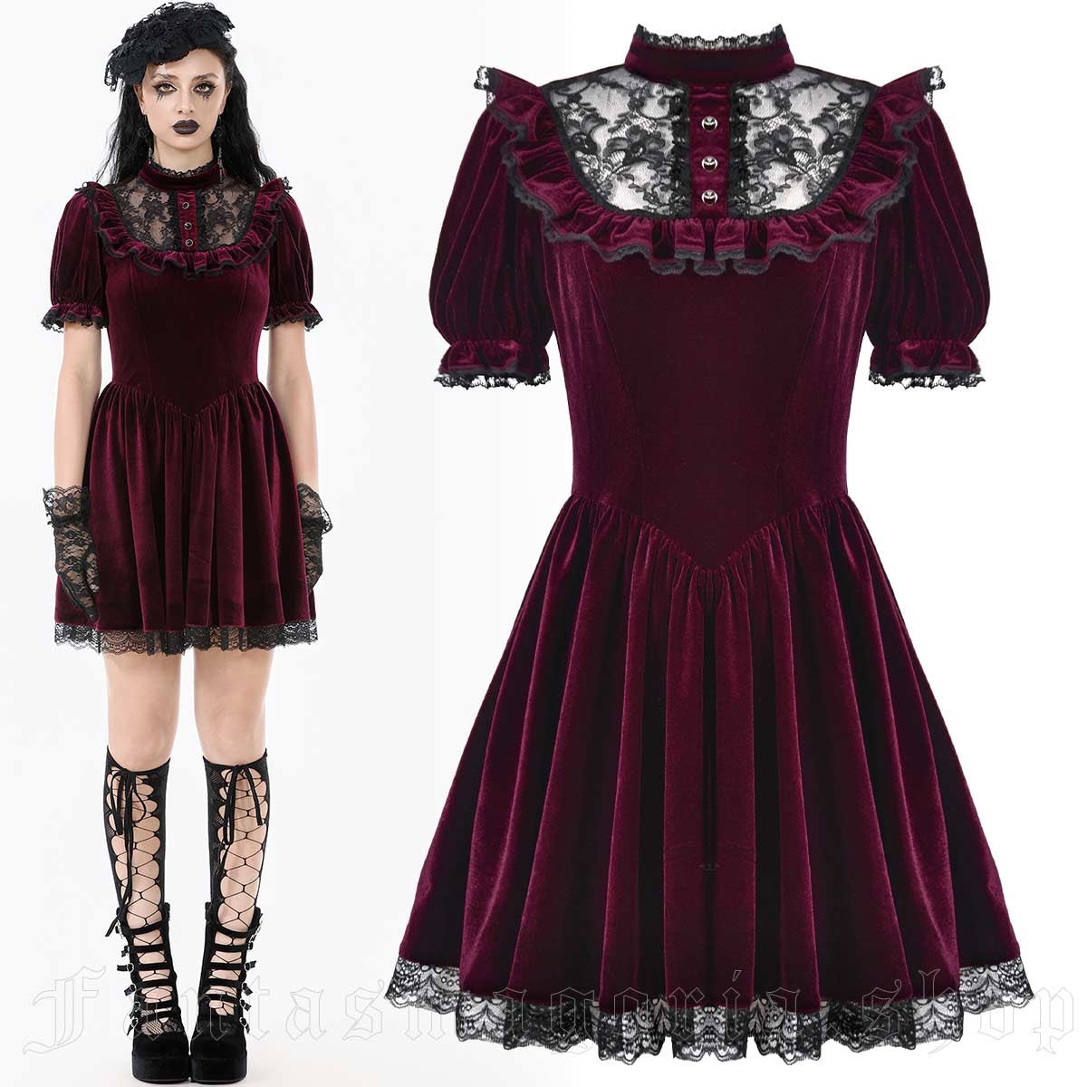 VELVET CHERRY DRESS