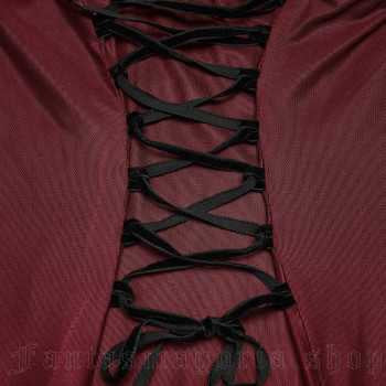 GOTHIC CATHEDRAL ROUGE MESH DRESS