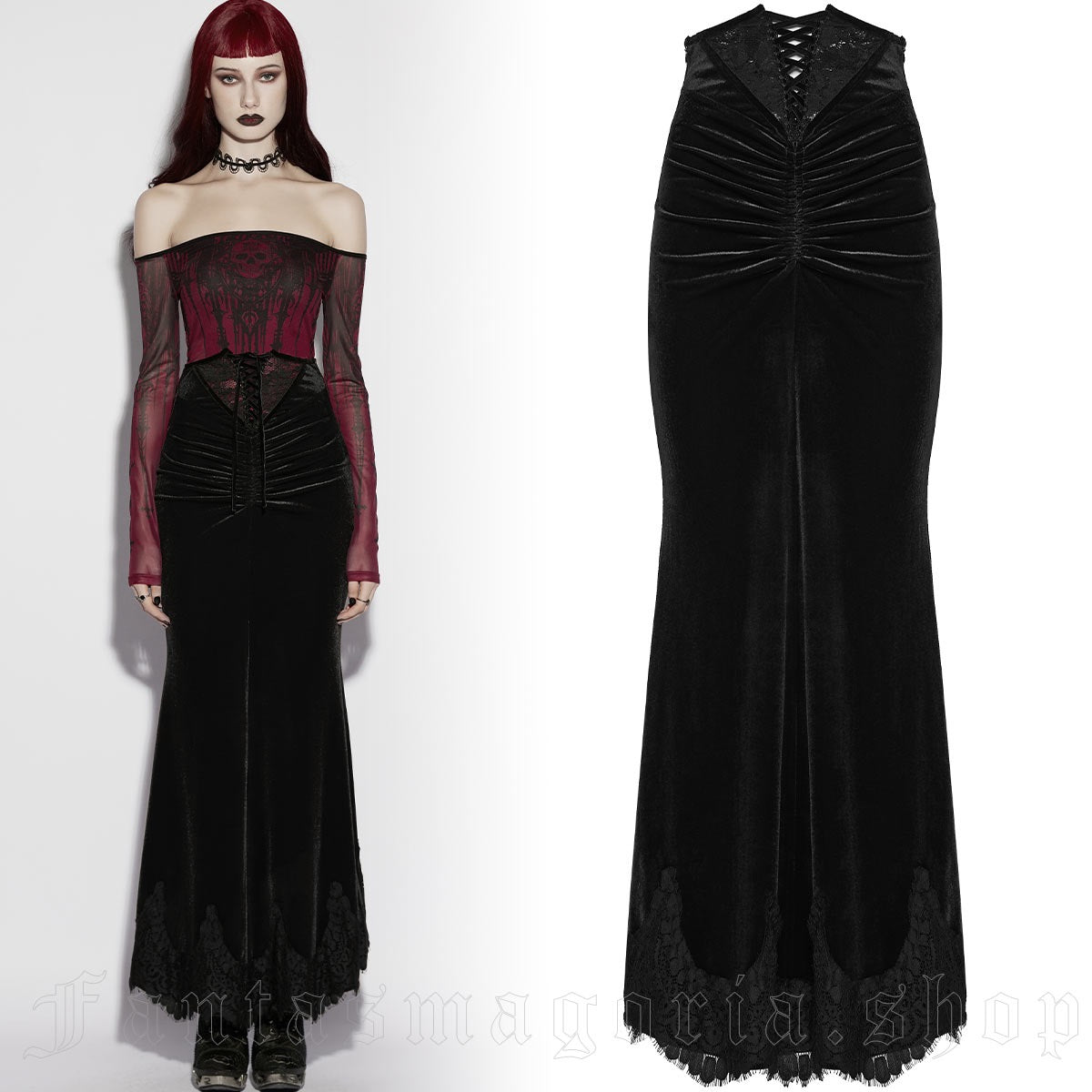 GOTHIC CATHEDRAL ROUGE MESH TOP