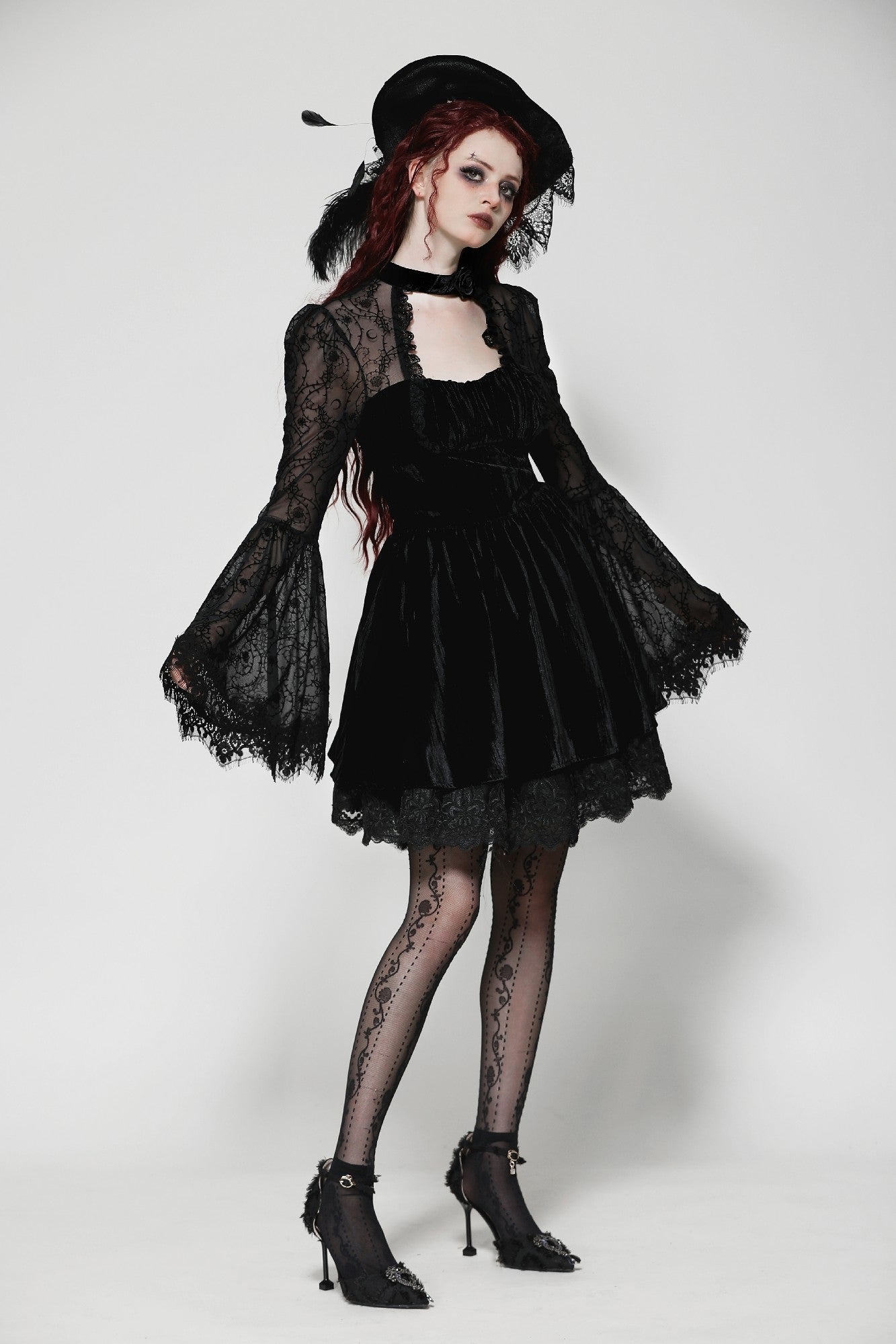 BLACK THORNED ROSE DRESS