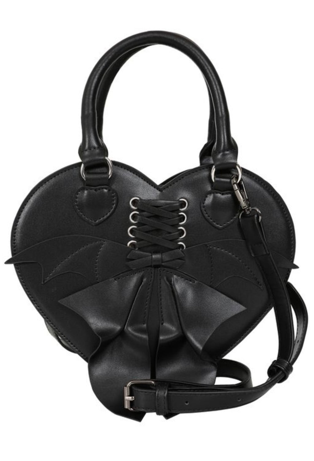 BLACK GLAMORAMA HEART SHAPED BAG
