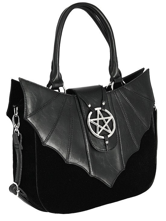 OMINOUS BAG bat purse with pentagram