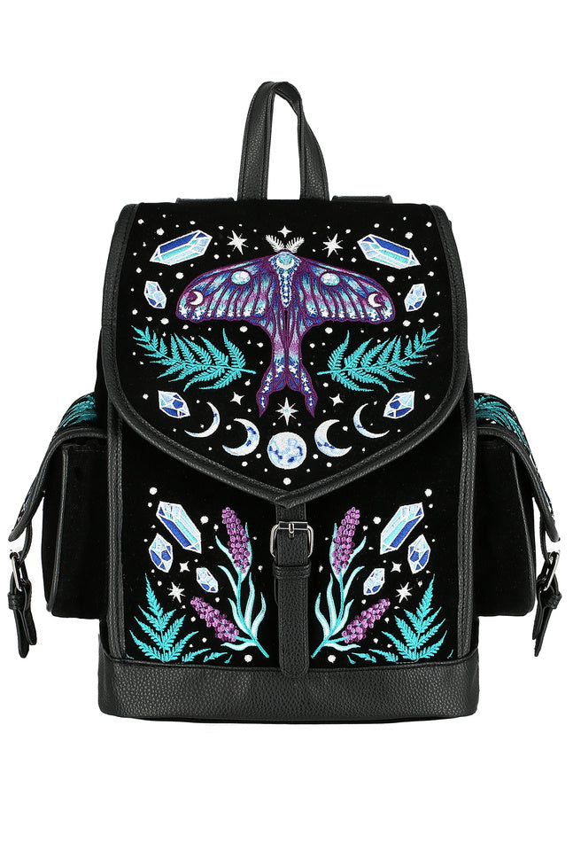 ENCHANTED FOREST BACKPACK Magical backpack with moth embroidery