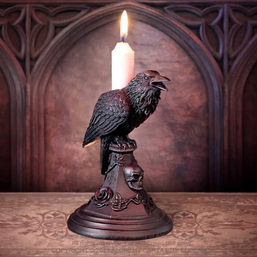 POE'S RAVEN CANDLE STICK