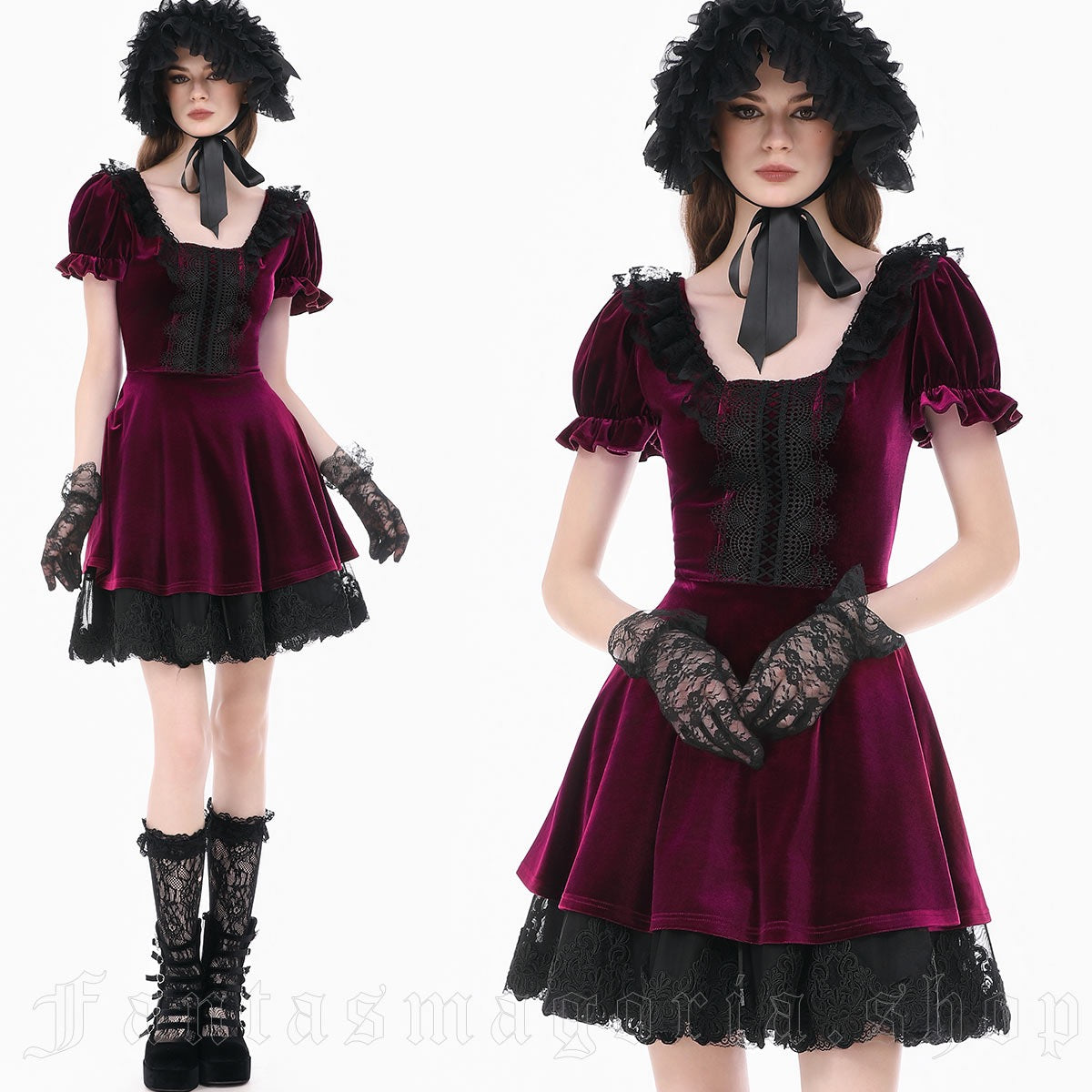 POISON CHERRY VELVET DRESS