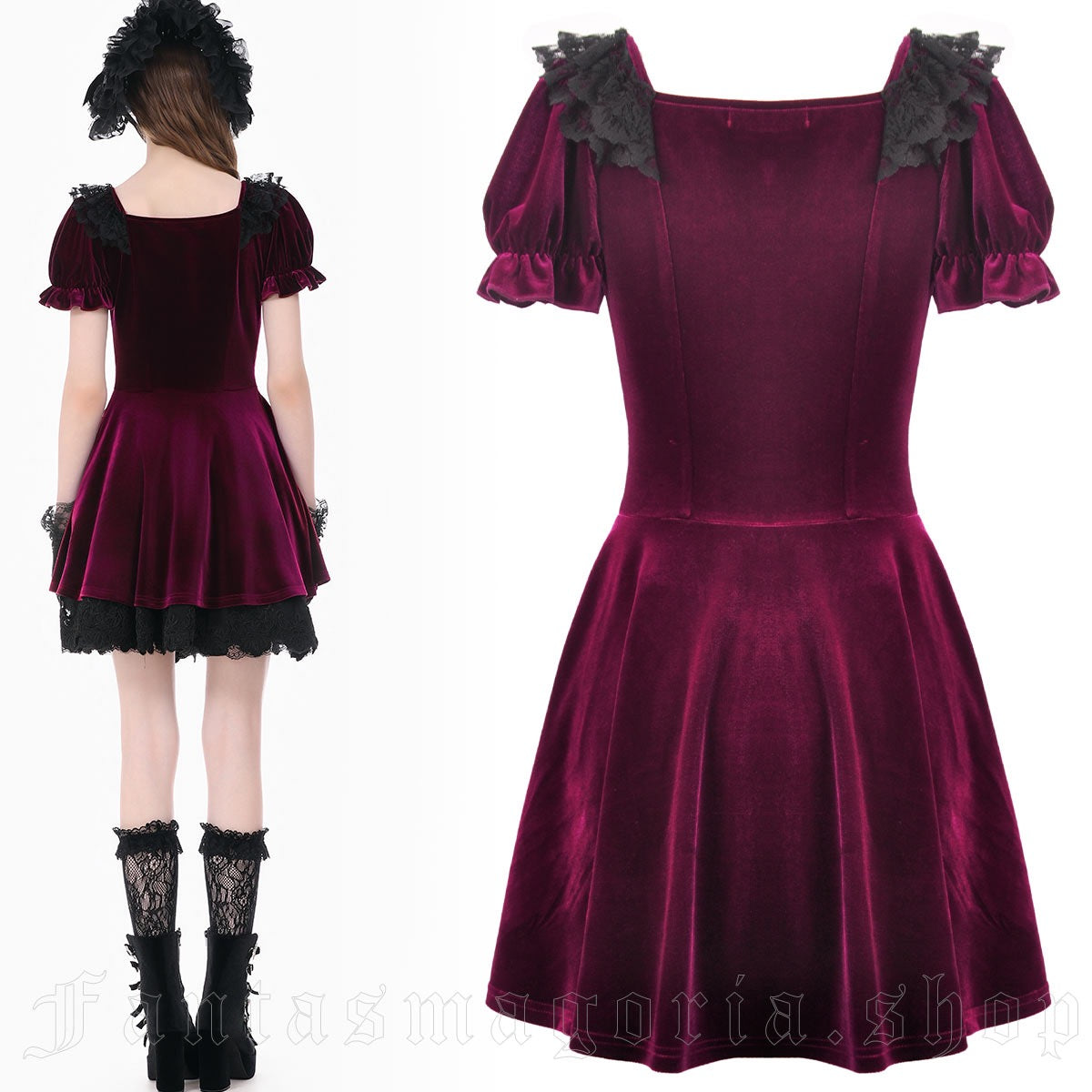 POISON CHERRY VELVET DRESS