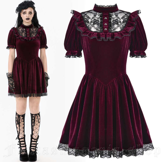 VELVET CHERRY DRESS