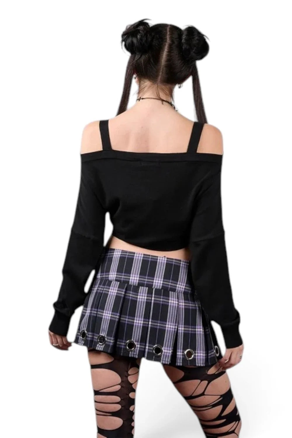 BLACK/PURPLE LIGEIA KNITTED CARDIGAN