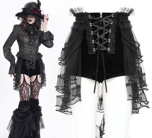GOTHIC DOLLY VELVET BLOOMERS SHORTS