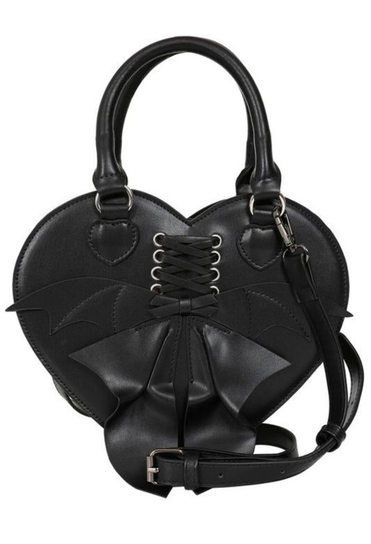 BLACK GLAMORAMA HEART SHAPED BAG