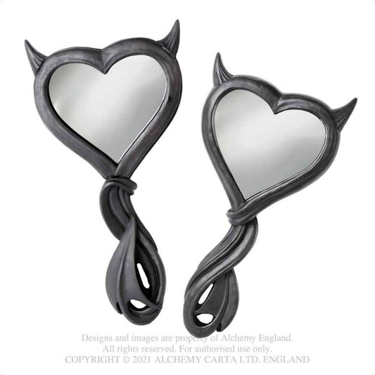 DEVIL'S HEART HAND MIRROR (BLACK)