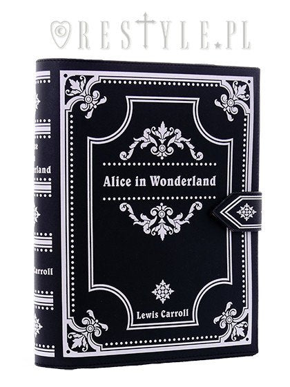 Gothic lolita handbag, Black book Lewis Carroll "Alice in Wonderland"