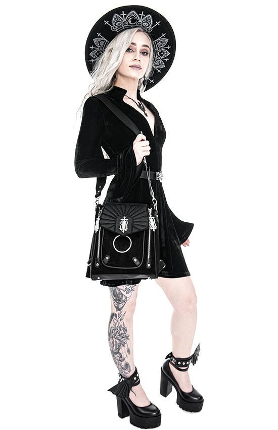 CIRCE BACKPACK and BAG in one, logo gothic purse