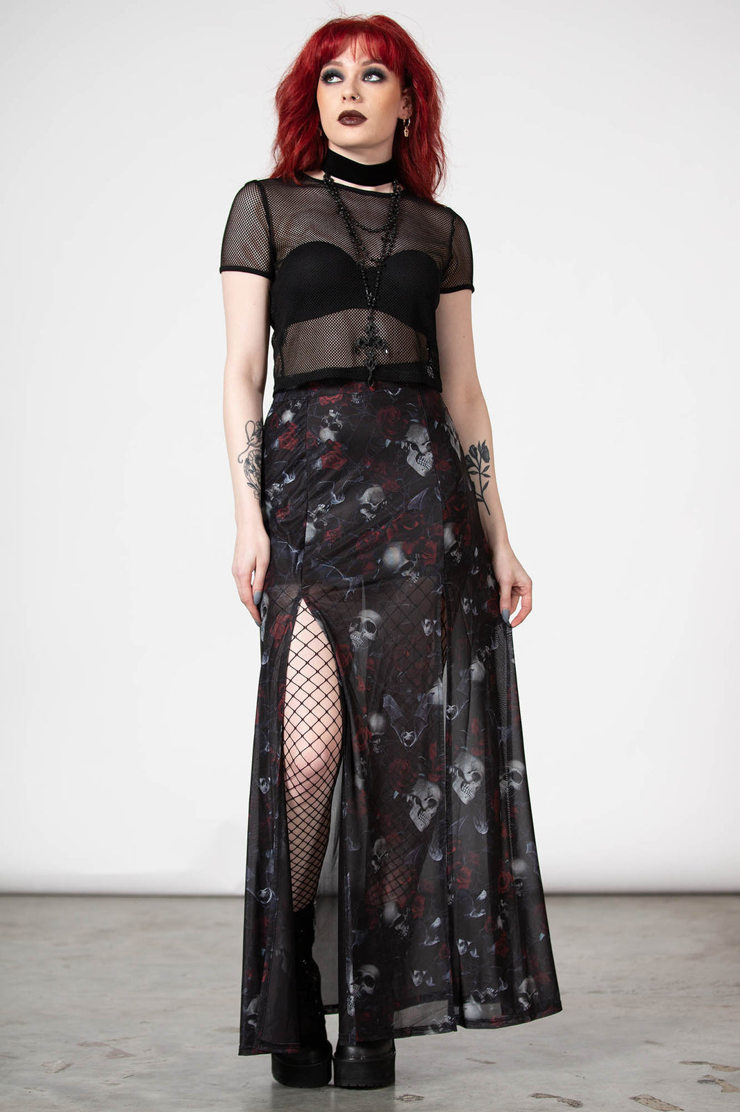 KLEADORA MESH MAXI SKIRT