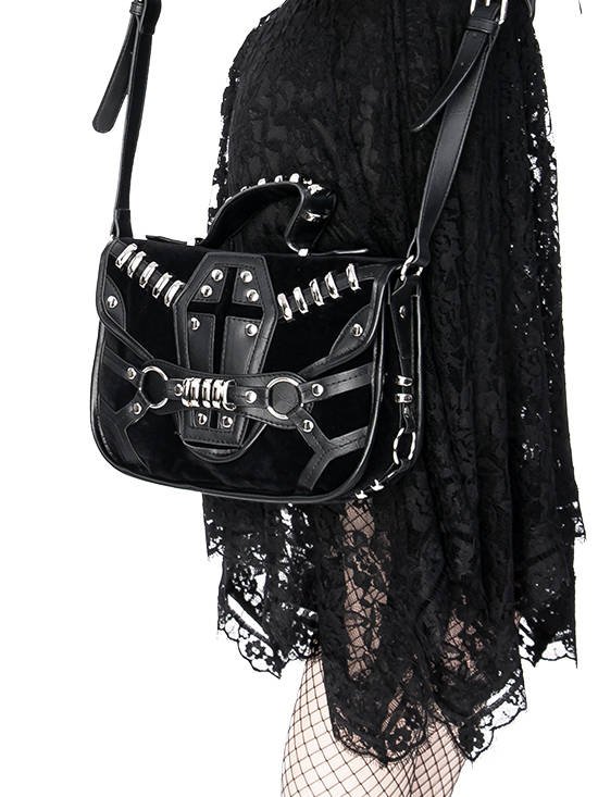 Coffin Purse Gothic Bag with a harness